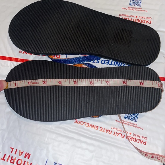 ILLINOIS FIGHTING ILLINI blue orange glitter sandal flip flops spring summer ILI - Picture 8 of 11